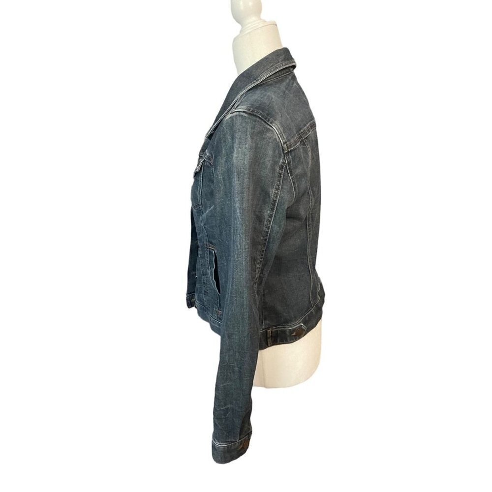 LOFT Women's Dark Blue Button-Up Denim Jacket Size Medium - Picture 5 of 10